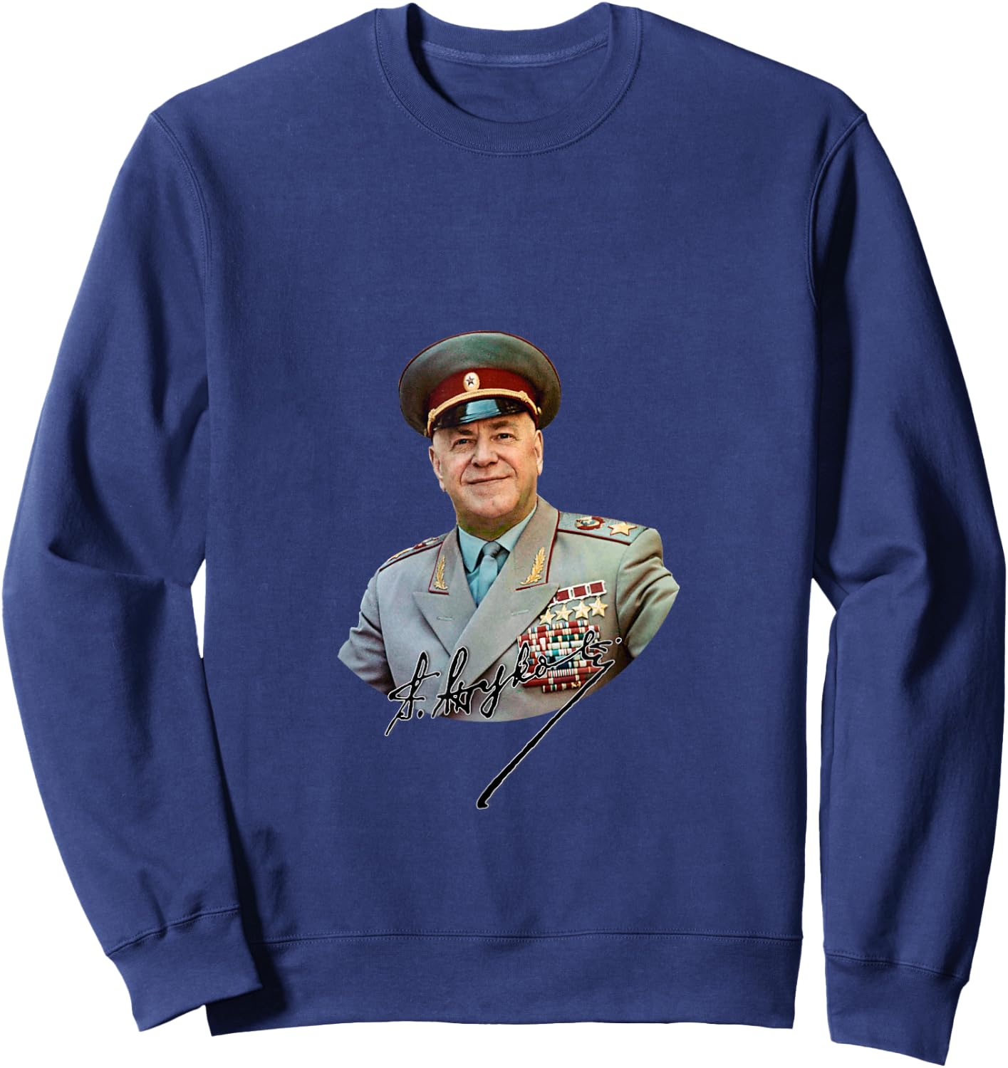 Marshal Georgy Zhukov With Signature Sweatshirt - Sweatshirt | Navy
