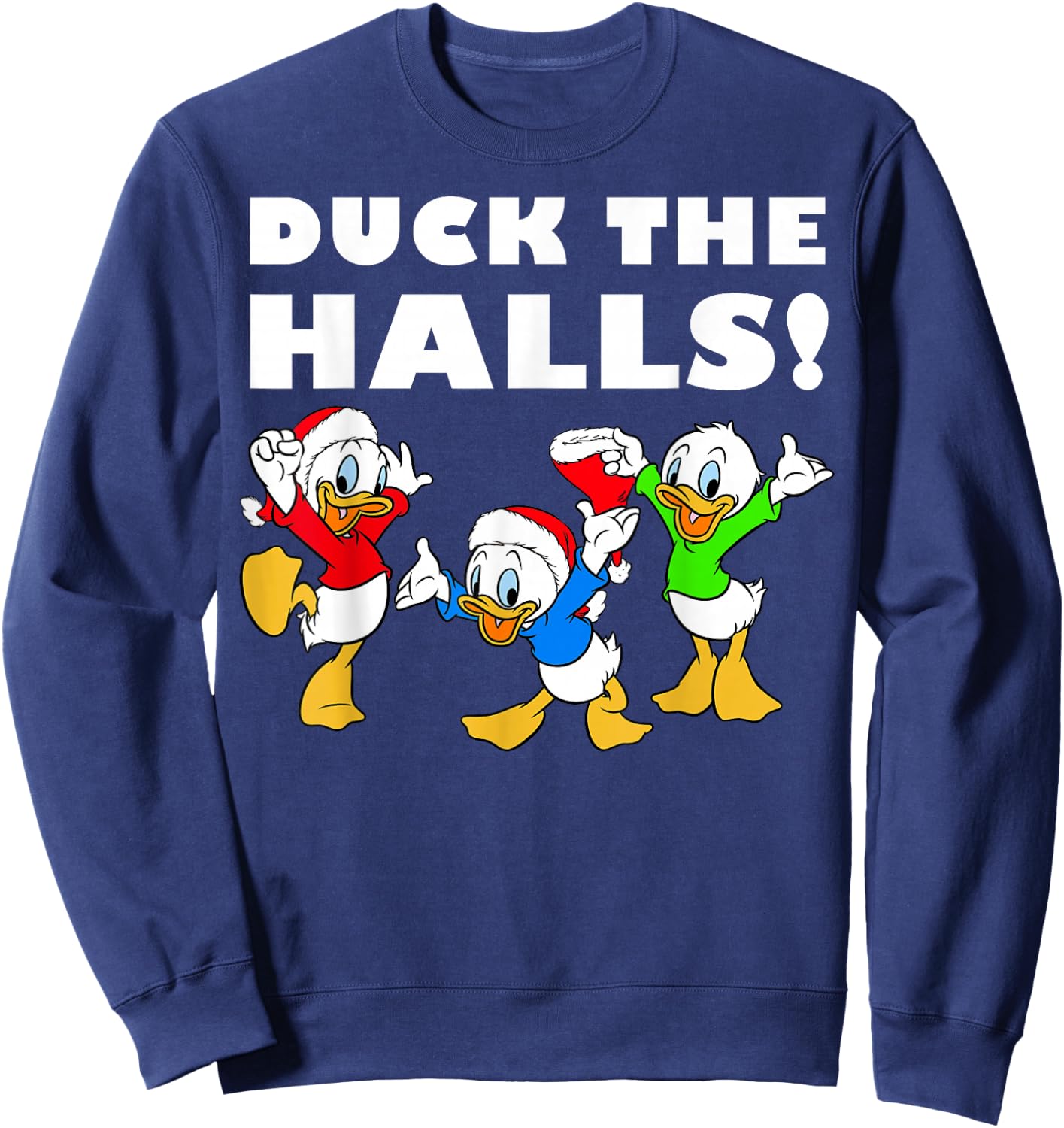 Disney Huey Dewey and Louie Duck The Halls Christmas Sweatshirt - Sweatshirt | Navy
