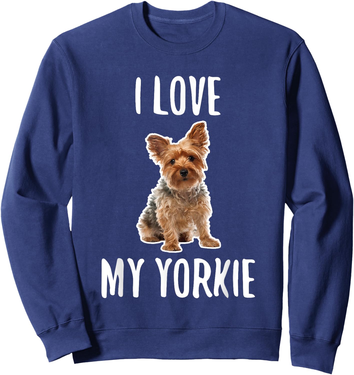 Yorkshire Terrier Dog Owner - I Love My Yorkie Women Kids Sweatshirt - Sweatshirt | Navy