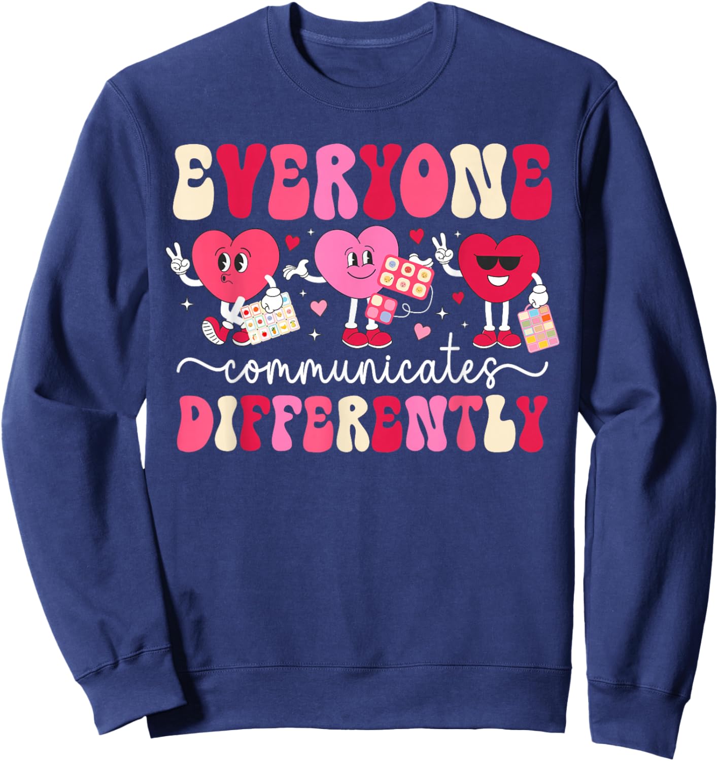 Valentine SLP Valentines Day Speech Language Pathologist Sweatshirt - Sweatshirt | Navy