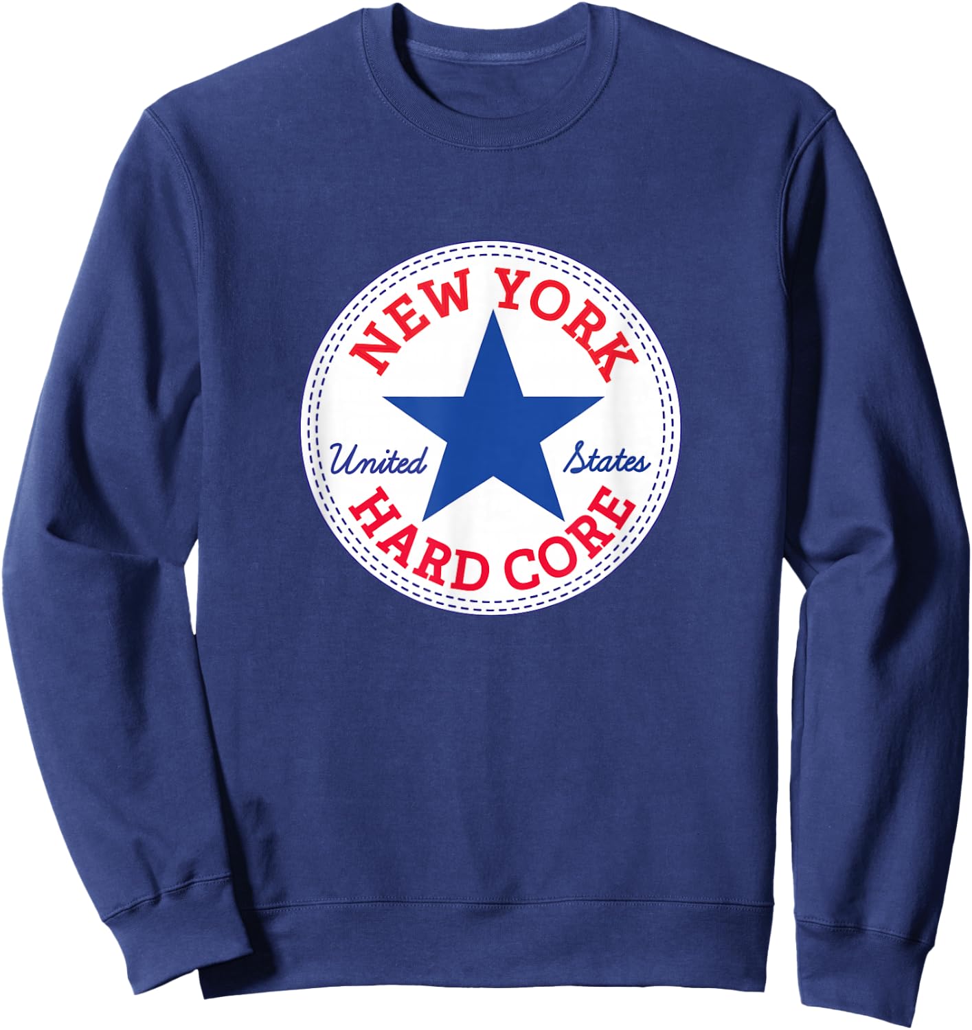 New York HARD CORE NYHC USA Straight Edge Sweatshirt - Sweatshirt | Navy