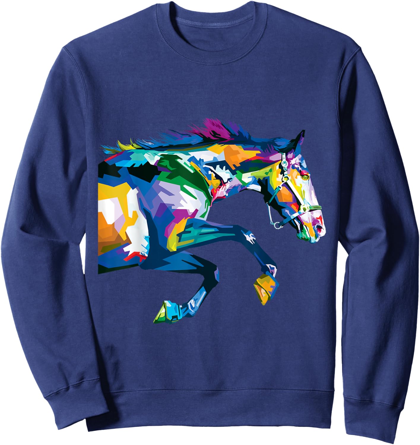 Colourful Horse Cute Geometric Horses Pop Art Style Gift Sweatshirt - Sweatshirt | Navy