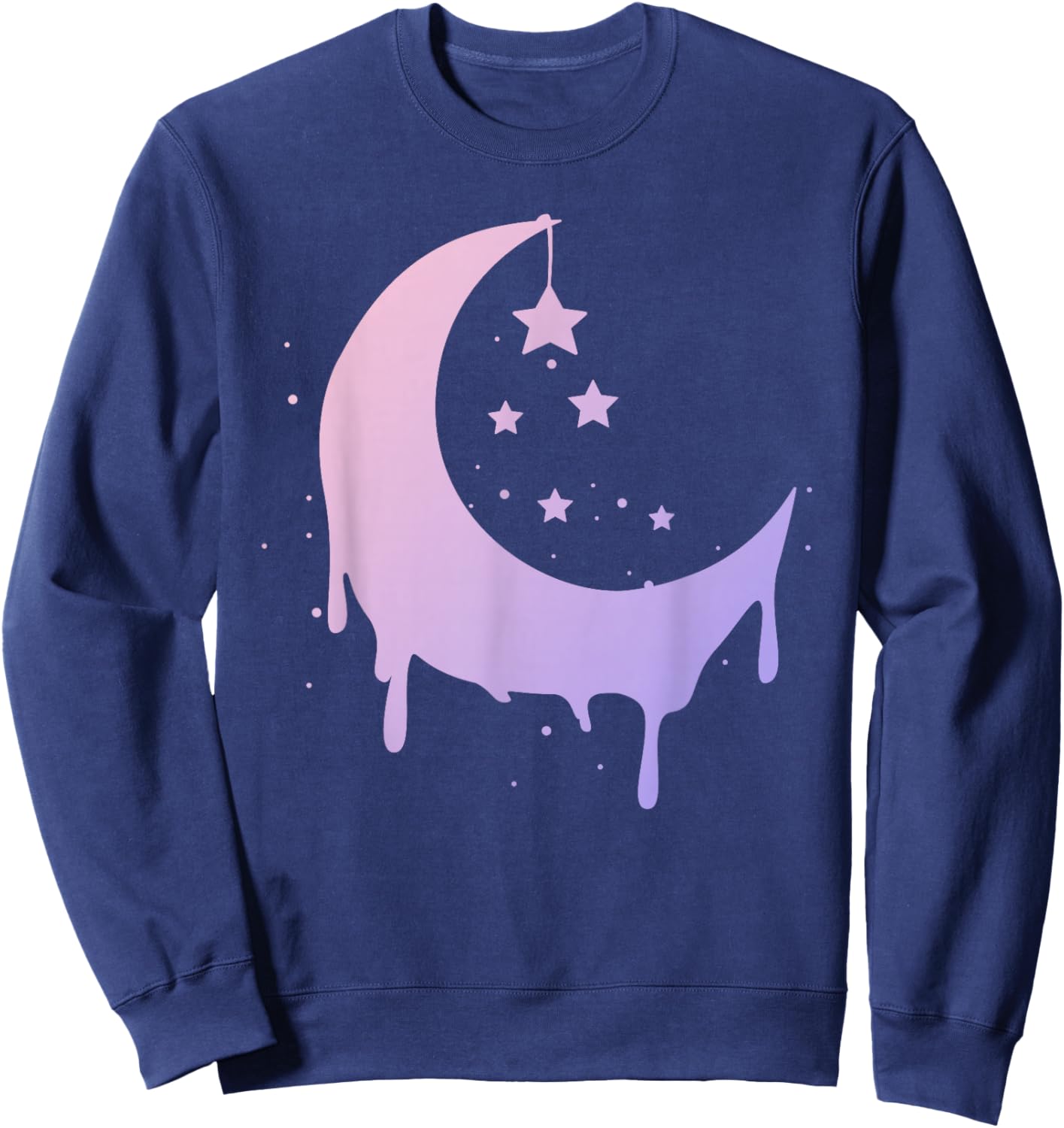 Pastel Moon Goth Vaporwave Sweatshirt - Sweatshirt | Navy