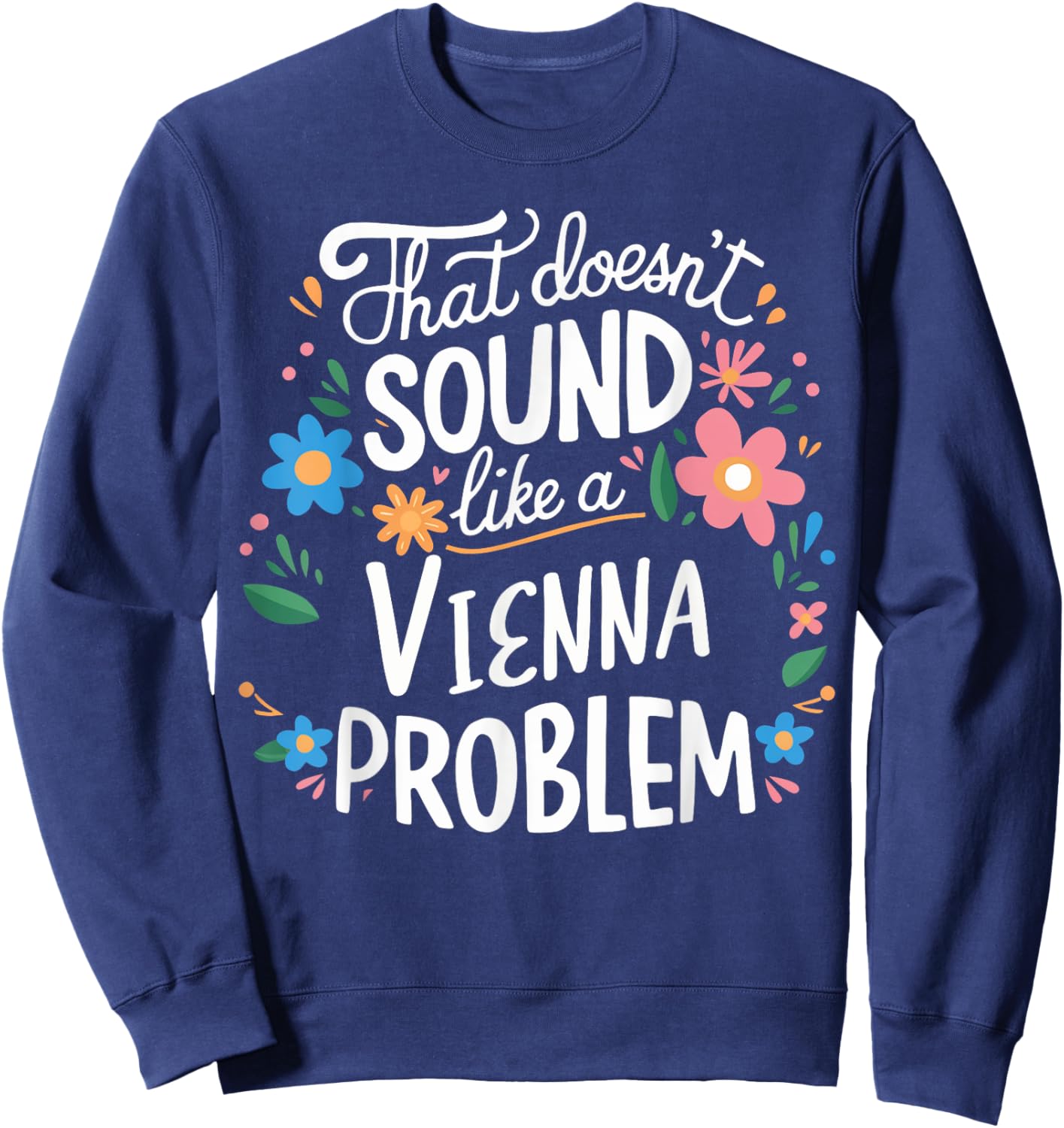 Vienna Personalized Cute Girls Vienna Name Sweatshirt - Sweatshirt | Navy