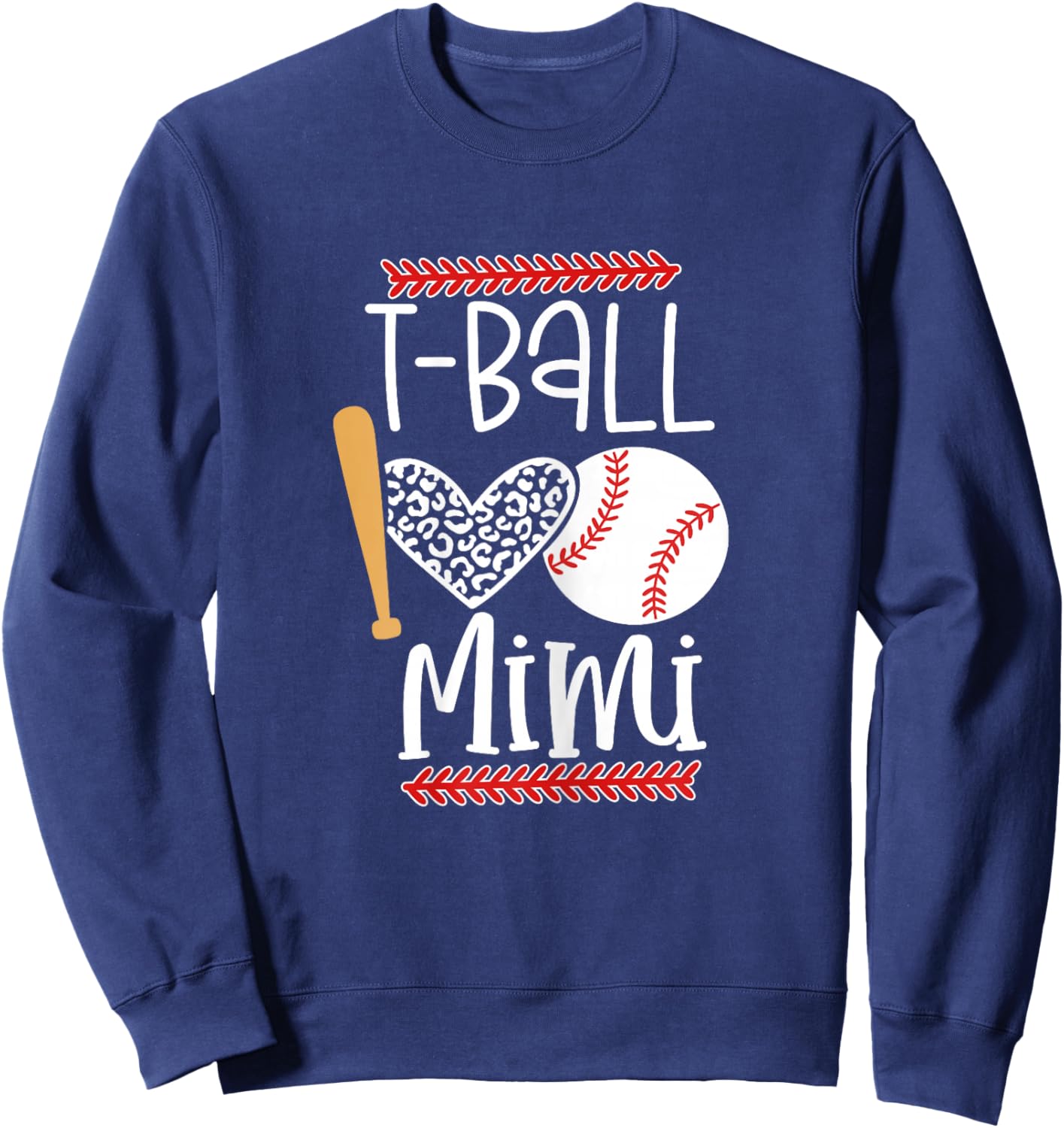 Proud T-Ball Mimi Baseball Grandma Gift Grandsons Game Day Sweatshirt - Sweatshirt | Navy