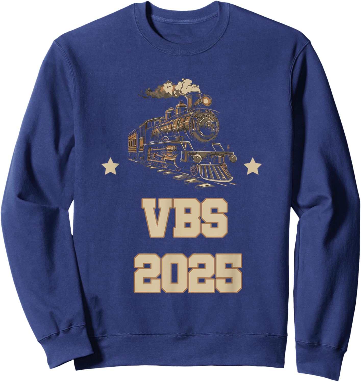 Trains at VBS 2025 Vacation Bible School Railroad VBS Team Sweatshirt - Sweatshirt | Navy