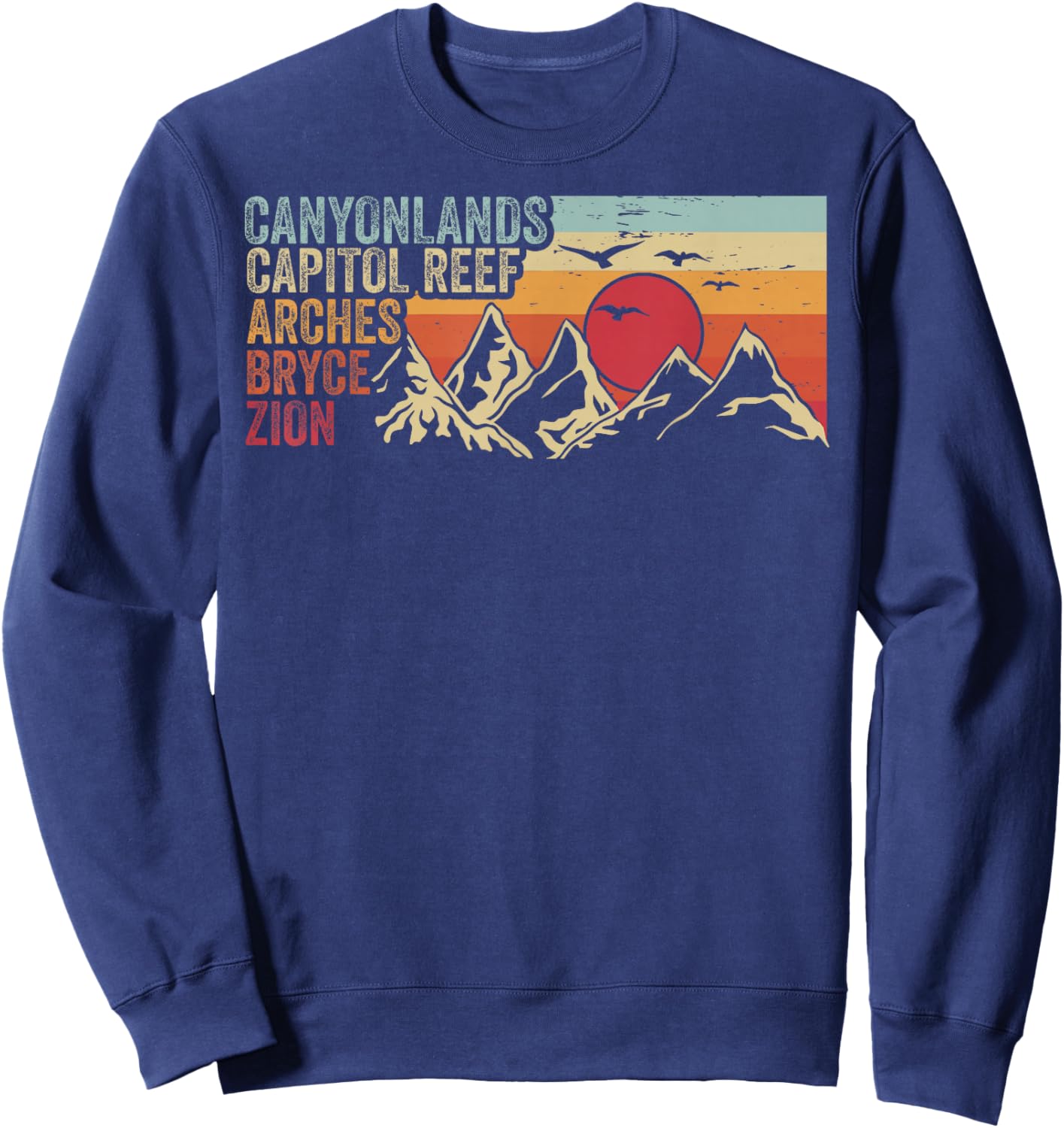 Vintage Utah Souvenir Big 5 Utah Mighty Five National Park Sweatshirt - Sweatshirt | Navy