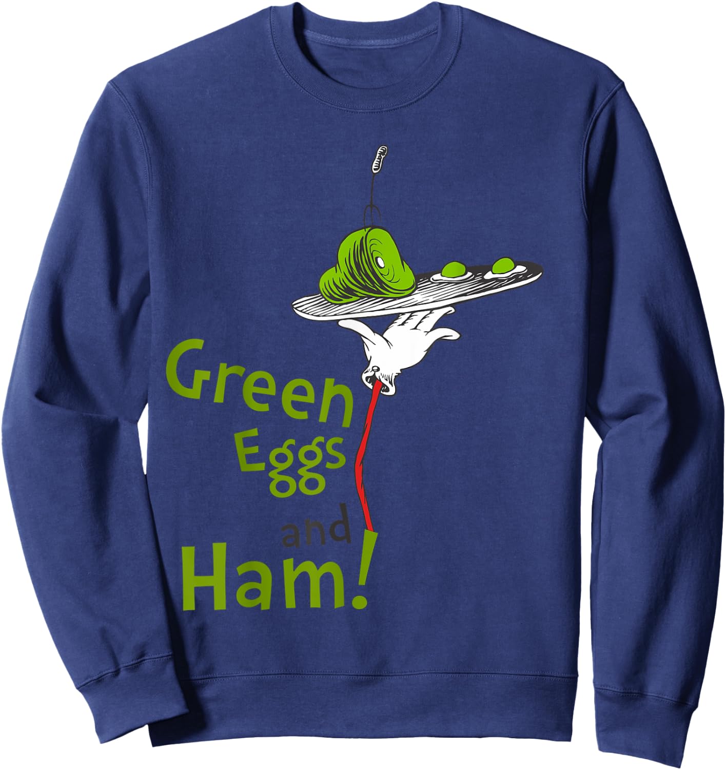 Dr. Seuss Green Eggs and Ham Title Sweatshirt - Sweatshirt | Navy