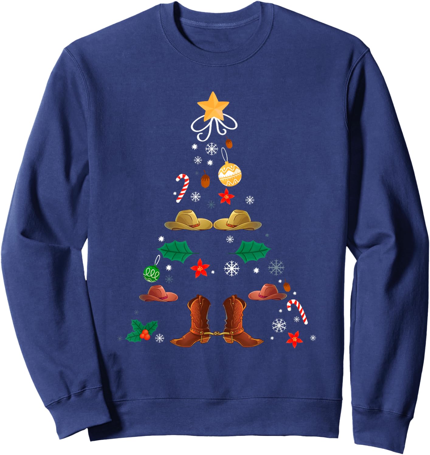 Christmas Tree Christmas New Year Line Dance Xmas Winter Sweatshirt - Sweatshirt | Navy