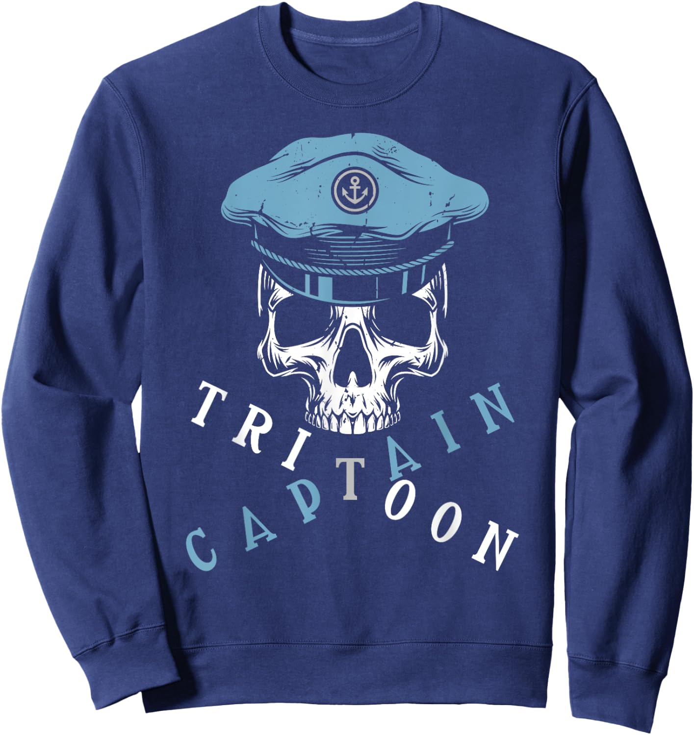 Boating Tritoon Captain Flatboat Life Pontoon Women Sweatshirt - Sweatshirt | Navy