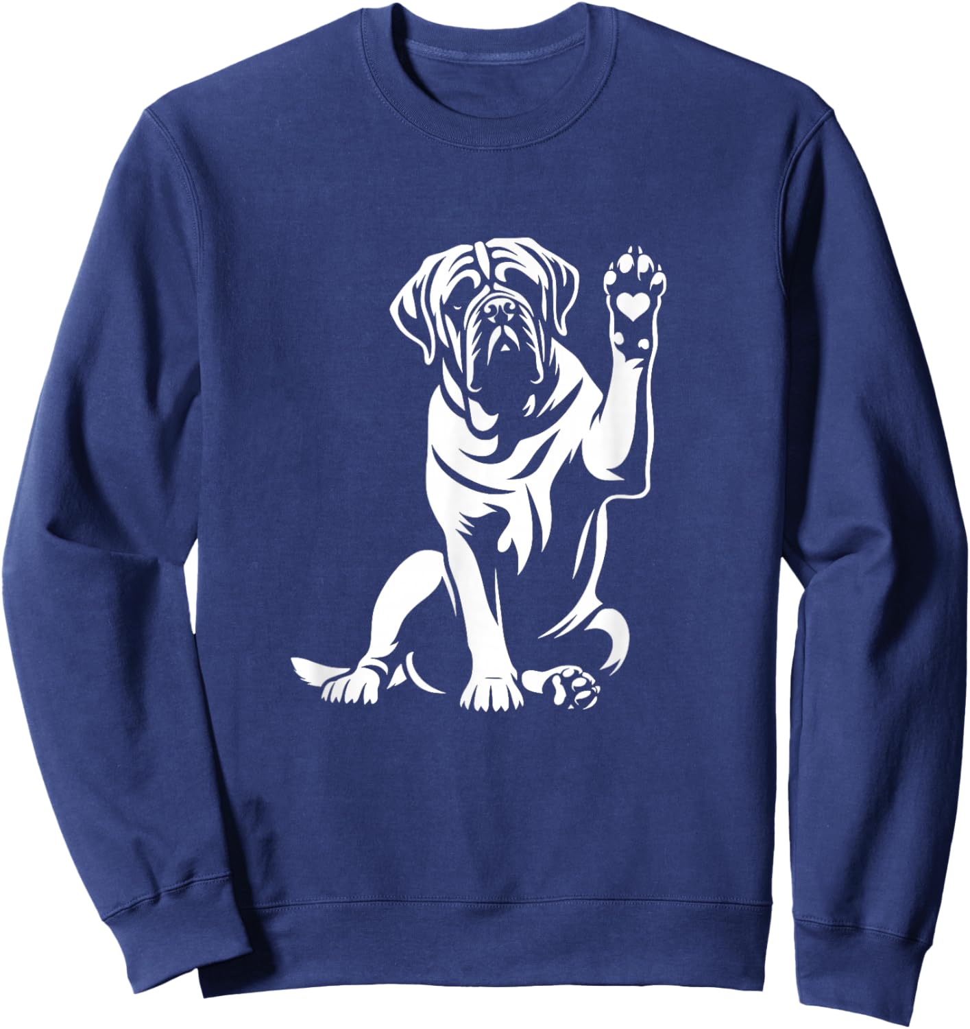 English Mastiff Love Dog Paw Heart Graphic Design Sweatshirt - Sweatshirt | Navy