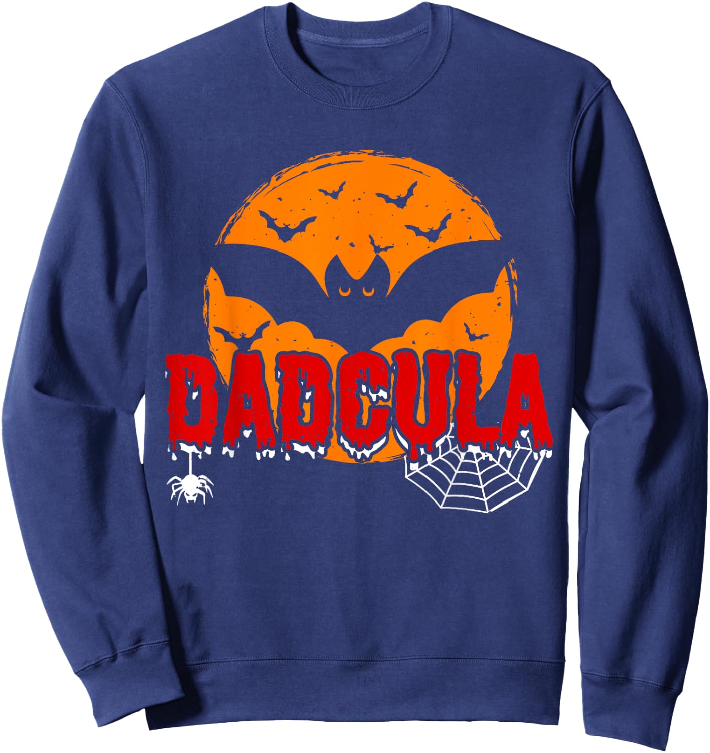 Dadcula Vampire Dad Vampire Costume Halloween Dracula Dad Sweatshirt - Sweatshirt | Navy