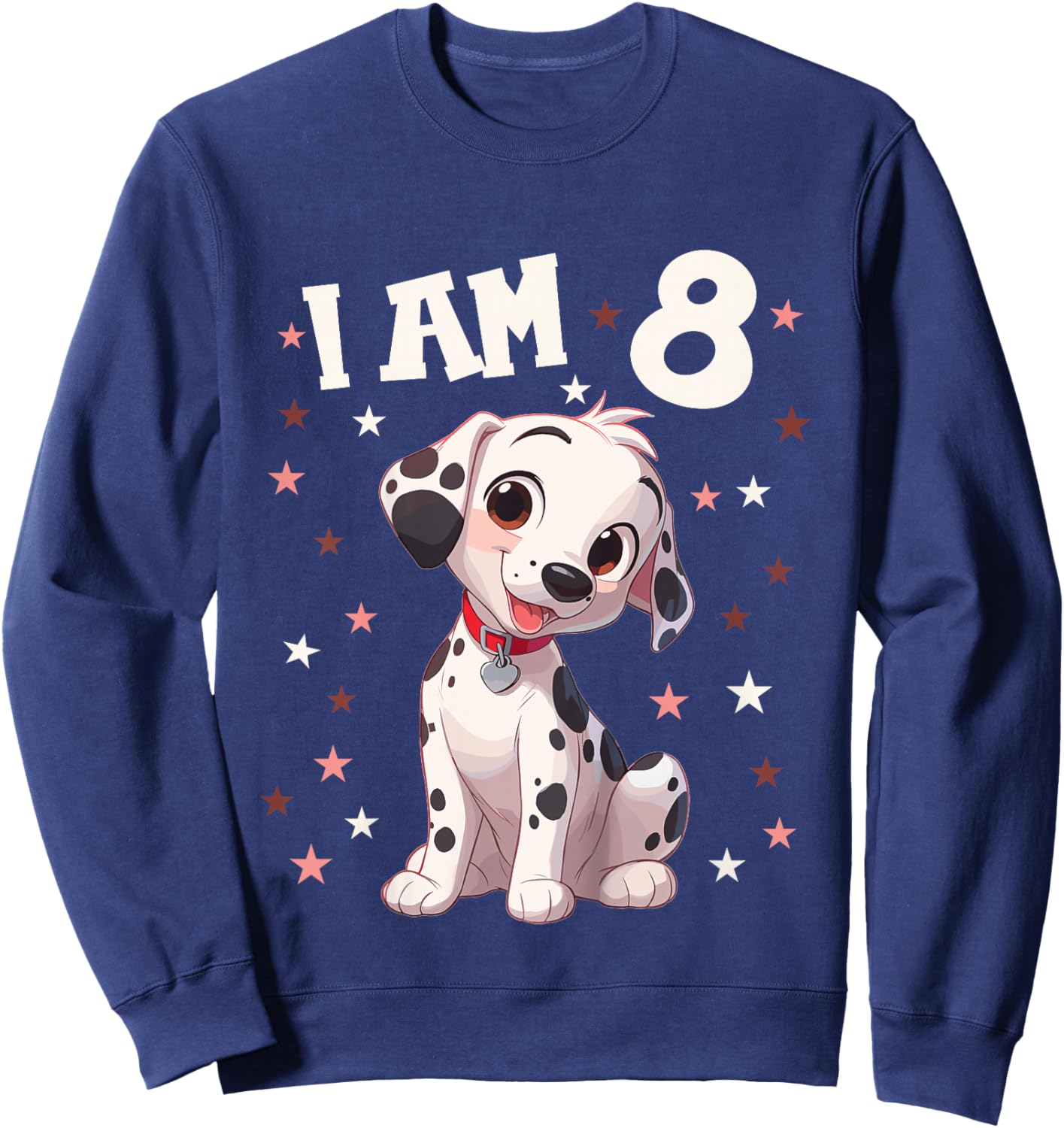 Kids 8 Years old 8th birthday Dalmatian Dogs Dalmatian Dog Sweatshirt - Sweatshirt | Navy
