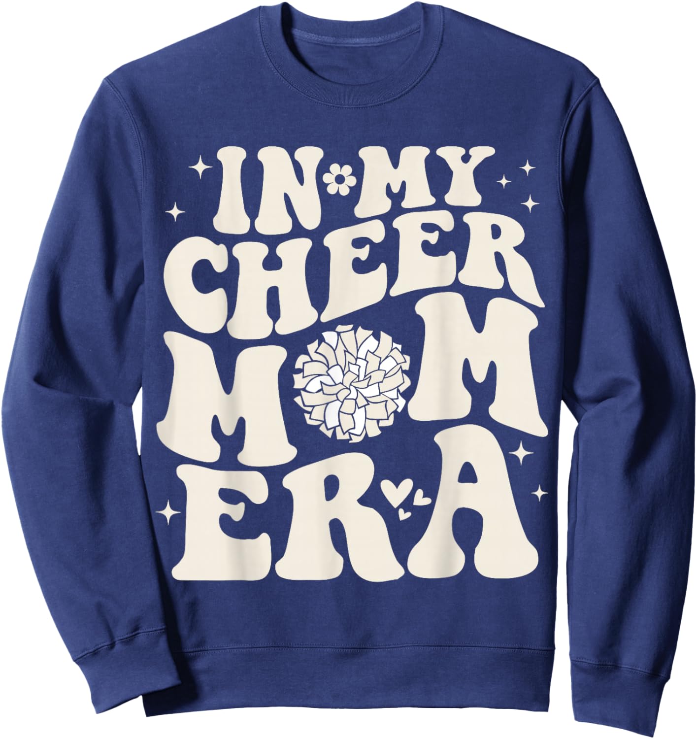 In My Cheer Mom Era Groovy Cheerleading Football Mom Women Sweatshirt - Sweatshirt | Navy