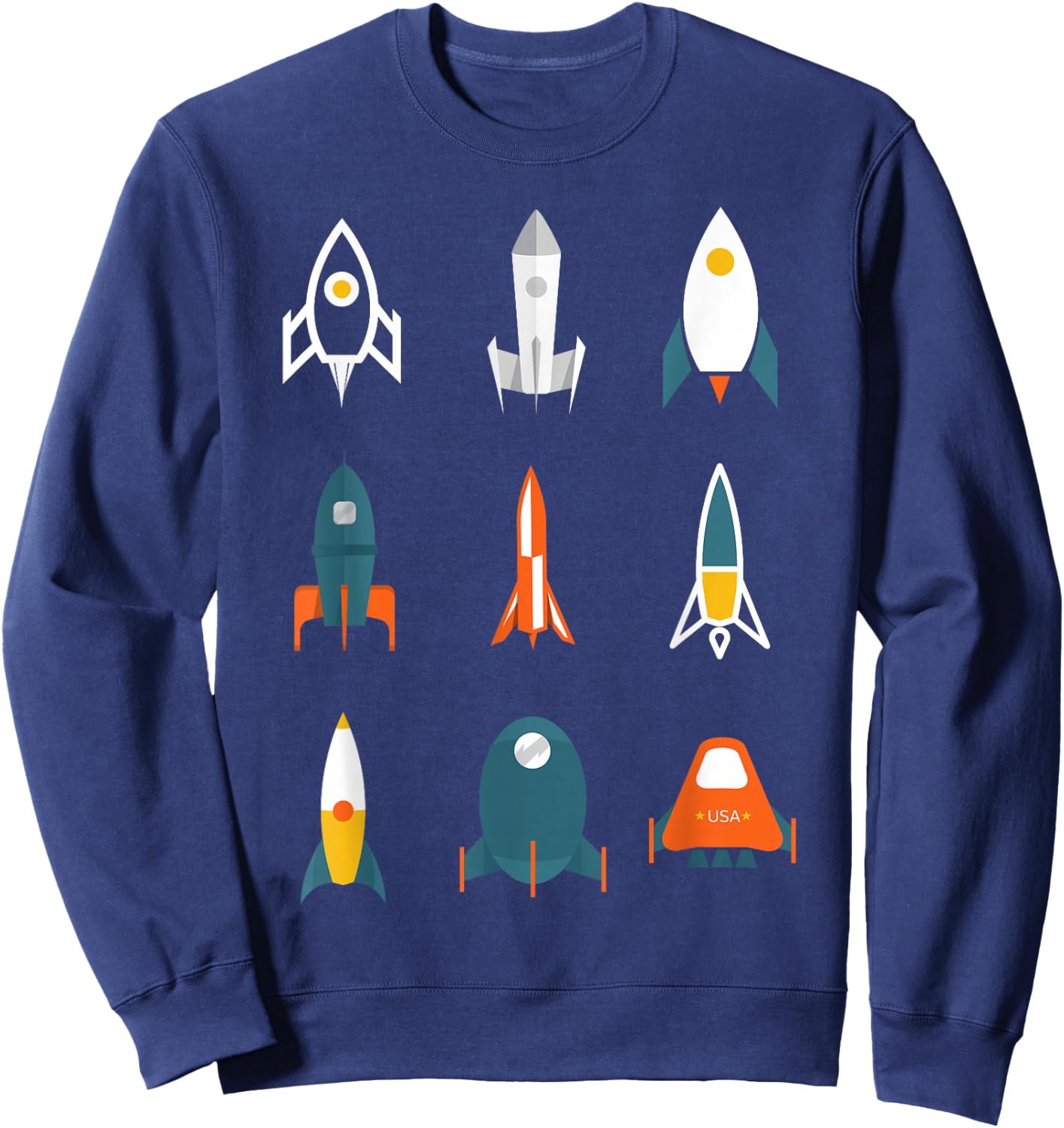Types of Space Rockets Astronaut Gift Shirt for Kids, Boys Sweatshirt - Sweatshirt | Navy