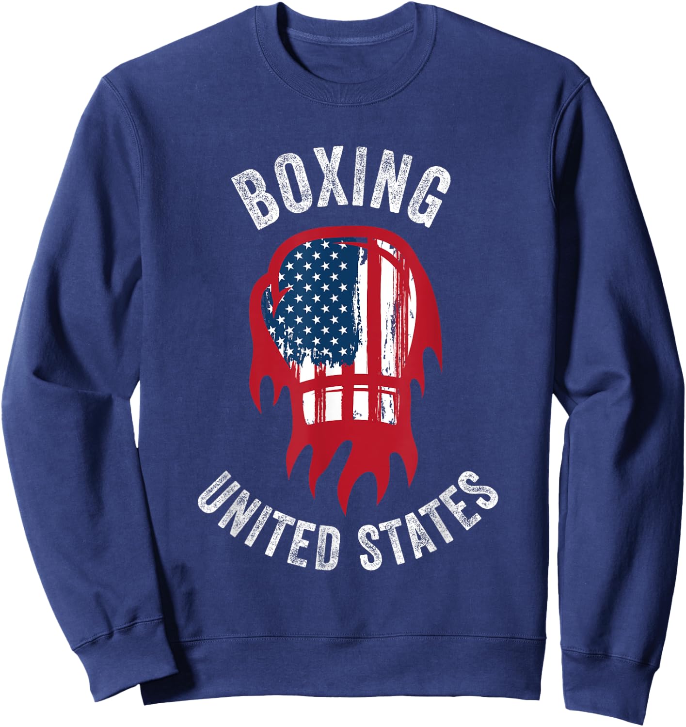 Boxing USA Support the Team Shirt USA Flag Boxer Sweatshirt - Sweatshirt | Navy