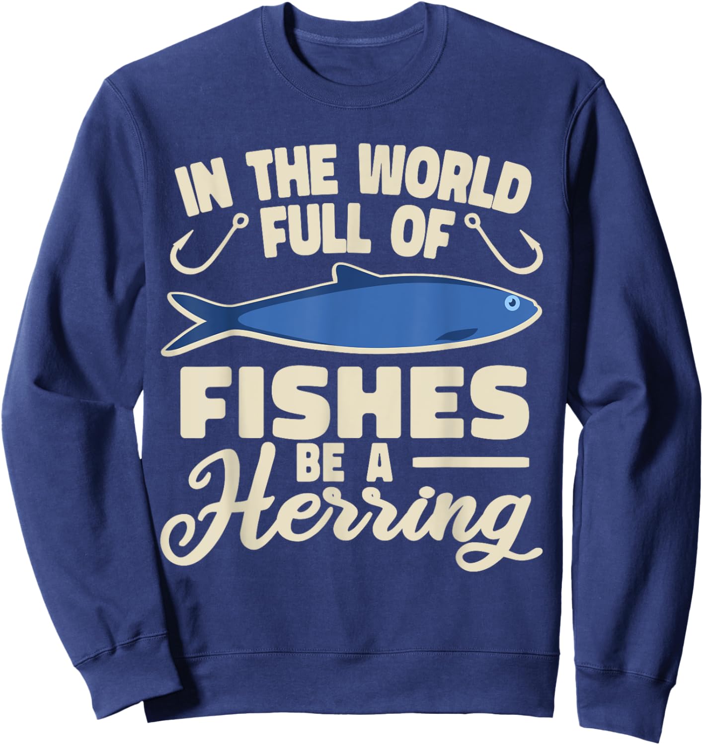 Clupeidae men women silvery schooling fish Herring Sweatshirt - Sweatshirt | Navy