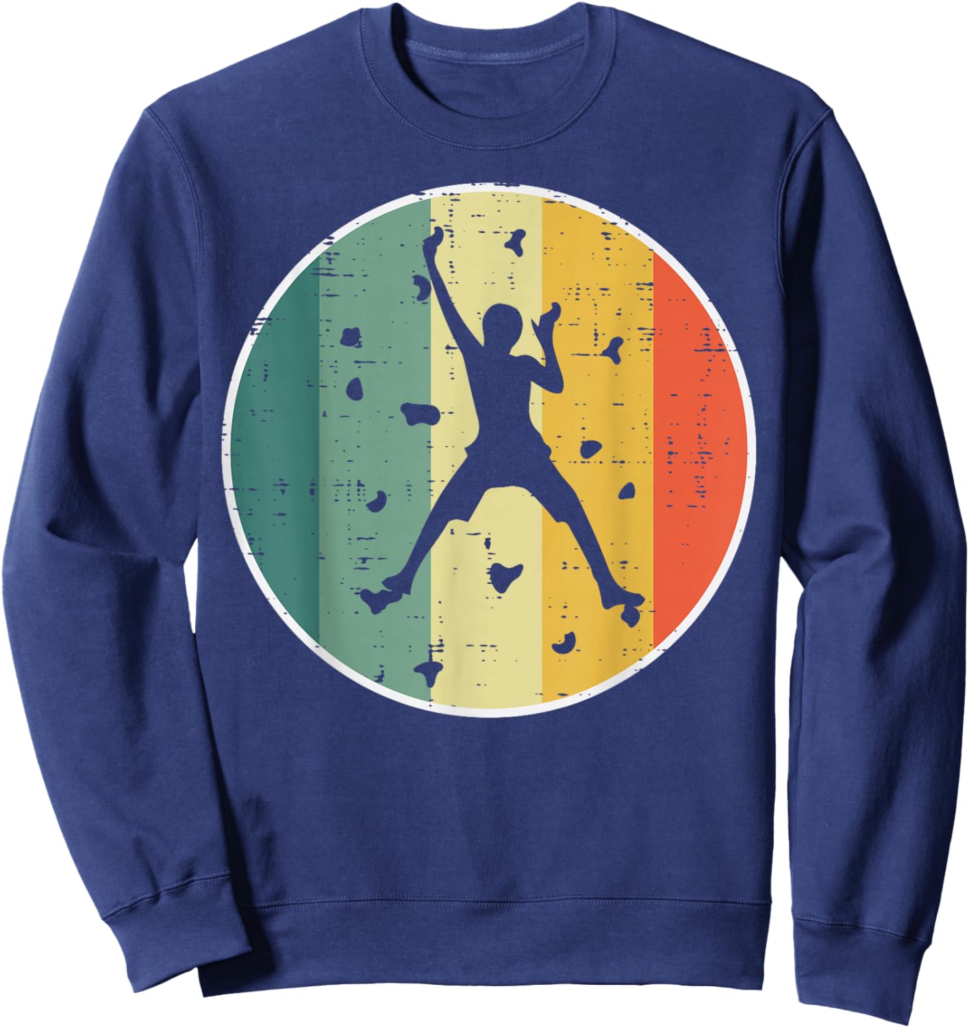 Wall Climbing Retro Rock Climber Bouldering Men Women Kids Sweatshirt - Sweatshirt | Navy
