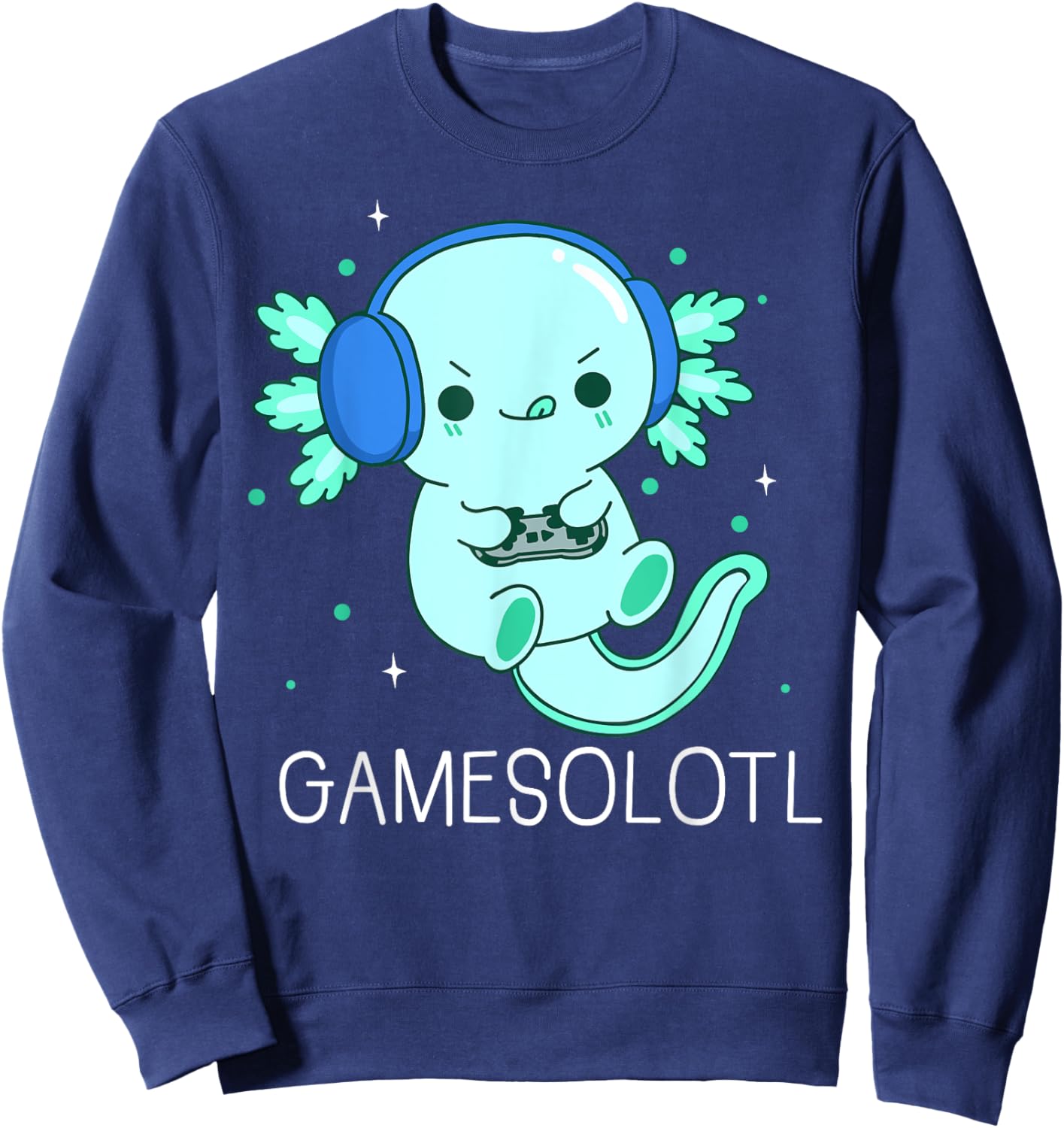 Kawaii Gamesolotl Axolotl Gamer Anime Gifts Boys Girls Sweatshirt - Sweatshirt | Navy