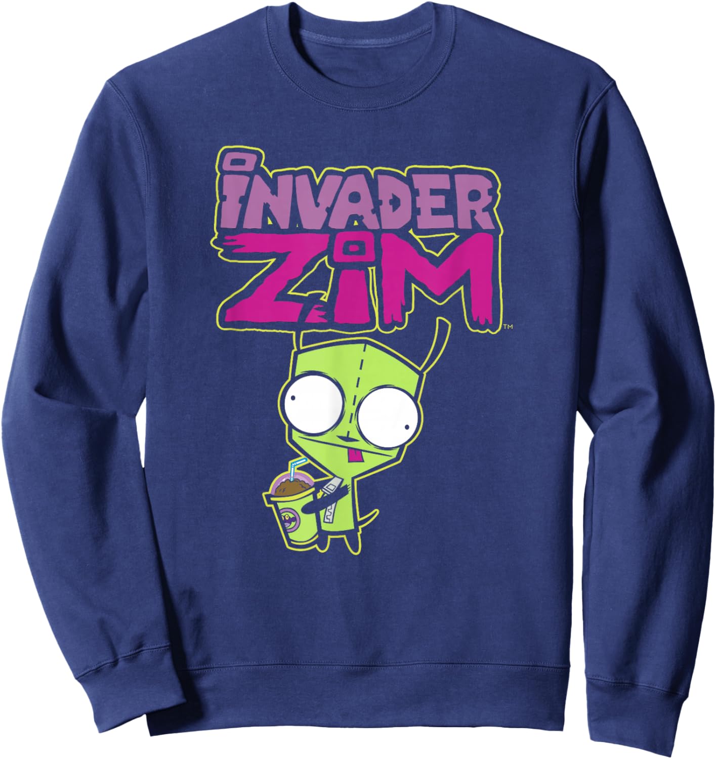 Invader Zim G.I.R Milkshake Foodie Dog Logo Sweatshirt - Sweatshirt | Navy
