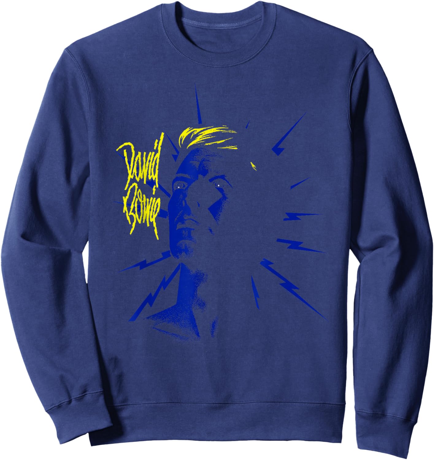 David Bowie Tonight with Lightning , Black, S Sweatshirt - Sweatshirt | Navy