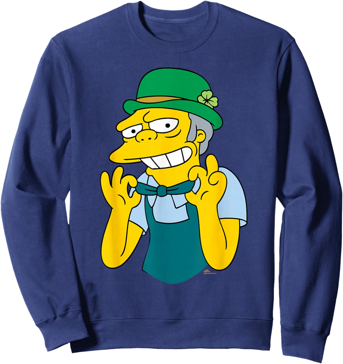NEW The Simpsons St. Patrick's Day Moe the Bartender Funny Sweatshirt - Sweatshirt | Navy