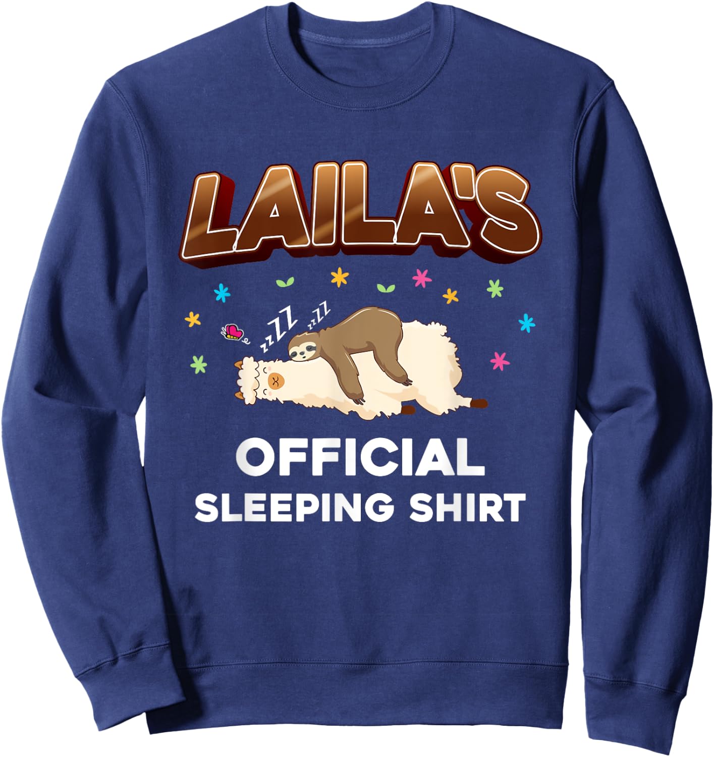 Personalized Laila Birthday First Name Laila Sweatshirt - Sweatshirt | Navy