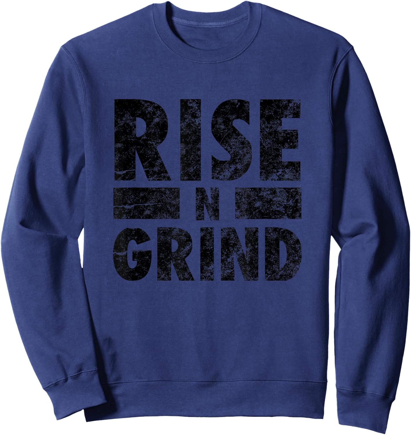 Gym Kiss Men's Grey Classic Fit Rise N Grind Workout , Small Sweatshirt - Sweatshirt | Navy
