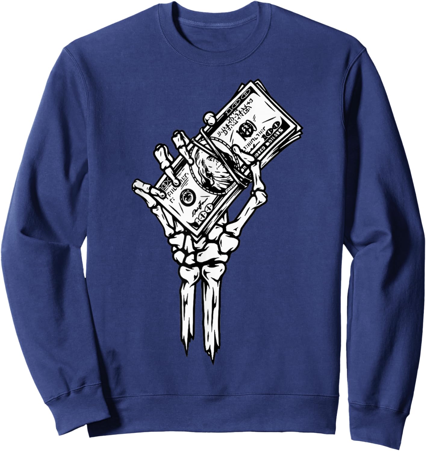 Death Grip Money Hand Sweatshirt - Sweatshirt | Navy