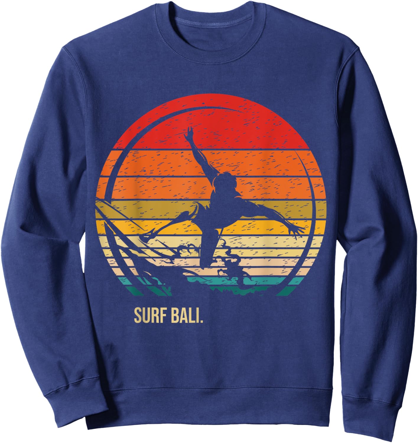 Vintage Surf Bali Retro Surfer Surfing Sweatshirt - Sweatshirt | Navy