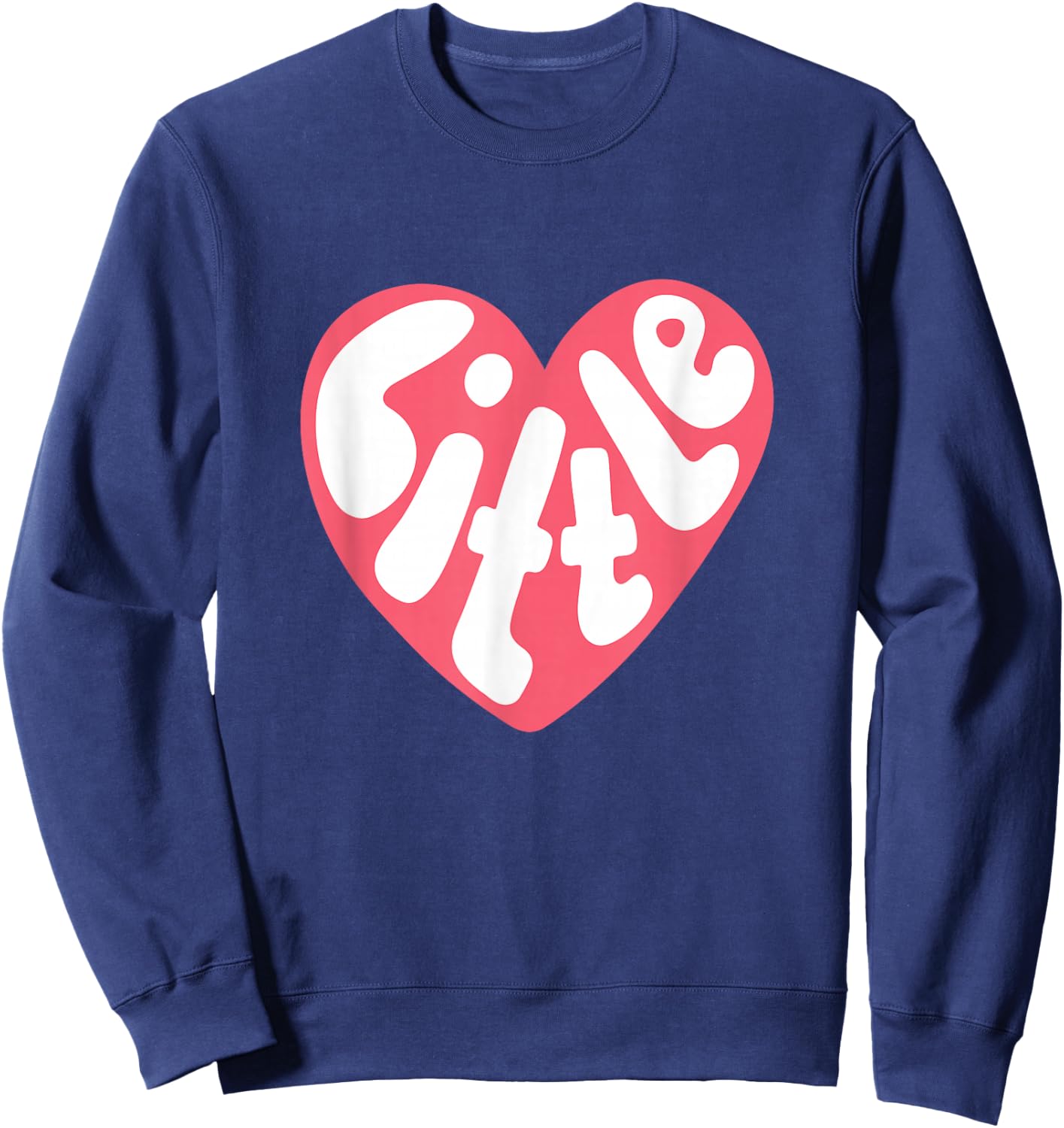 Big Little Sorority Reveal Little Pink Heart Sweatshirt - Sweatshirt | Navy