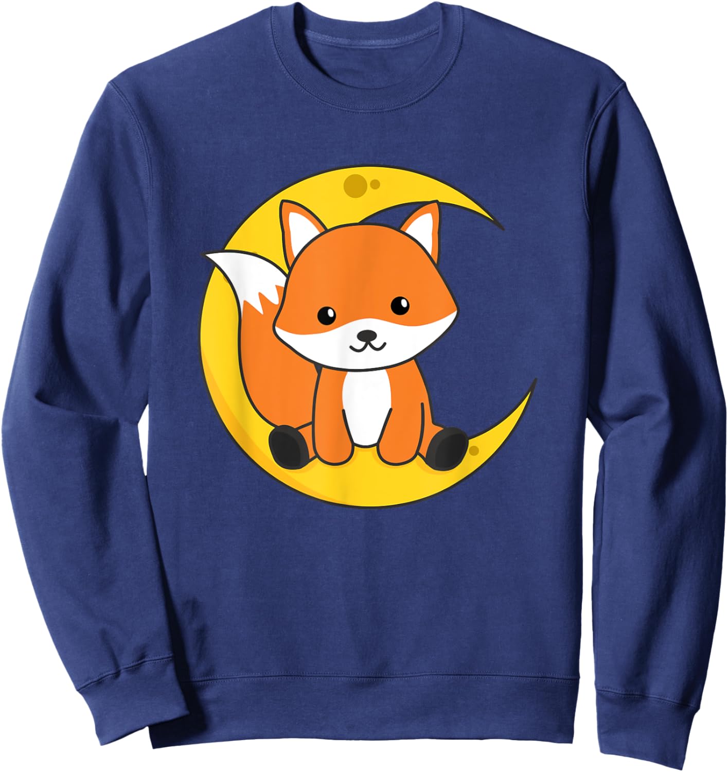 Cute Fox To Fall Asleep Fox Moon Sweatshirt - Sweatshirt | Navy