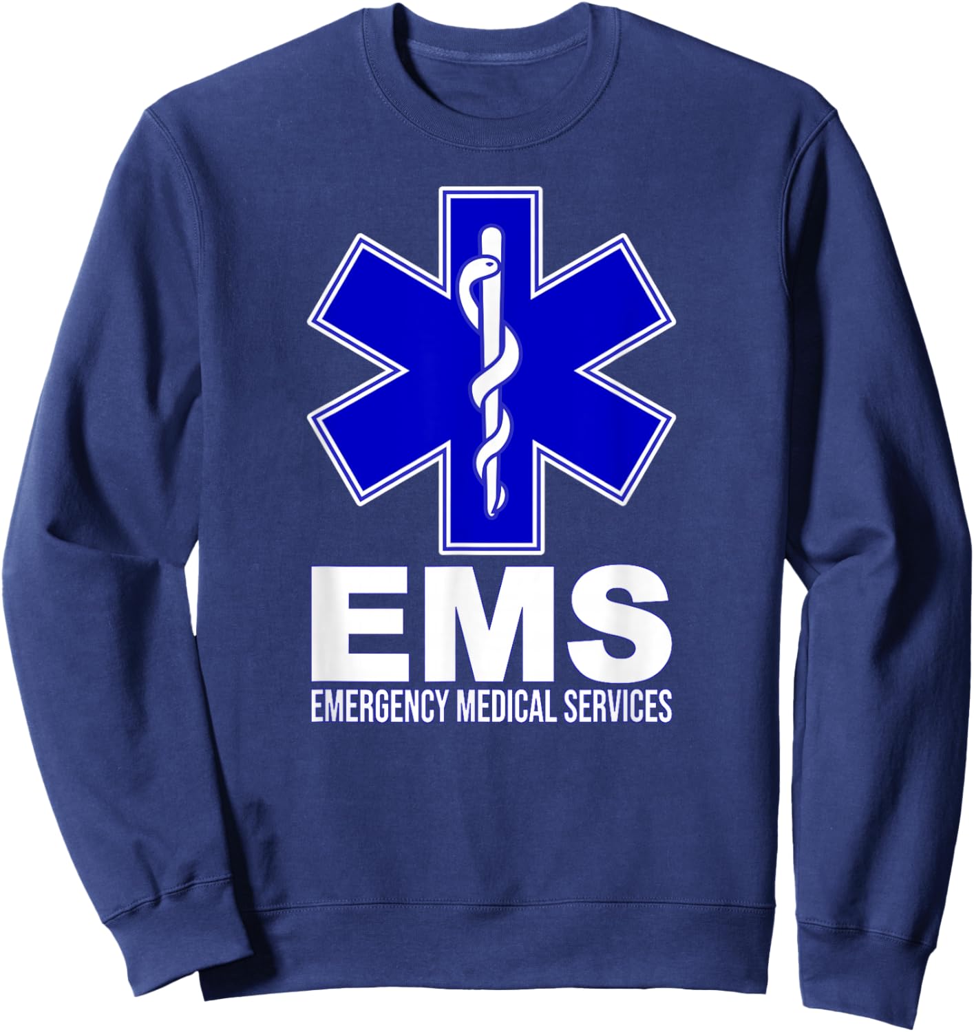 Ems Star of Life Emergency Medical Services Emt Paramedic Sweatshirt - Sweatshirt | Navy
