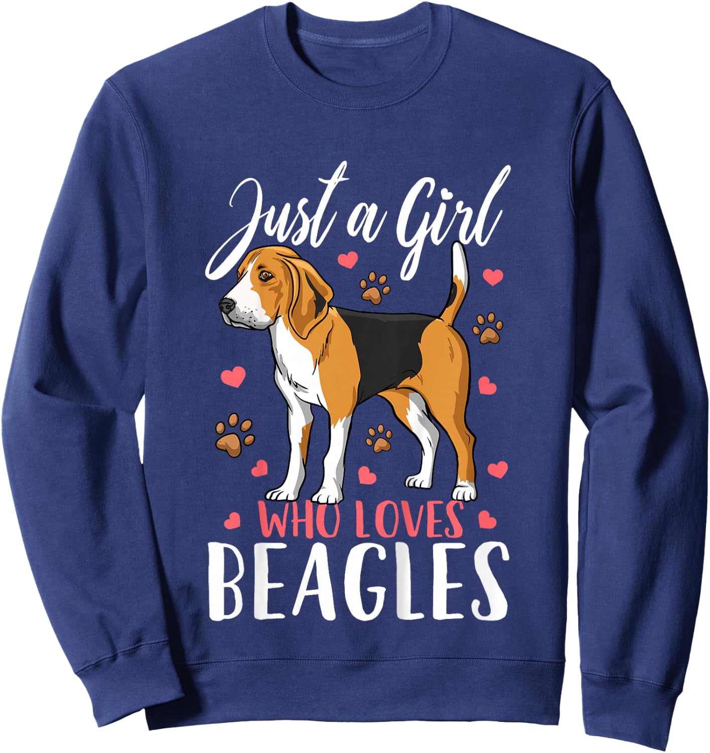 Kids Beagle Just A Girl Who Loves Beagles Gift Sweatshirt - Sweatshirt | Navy