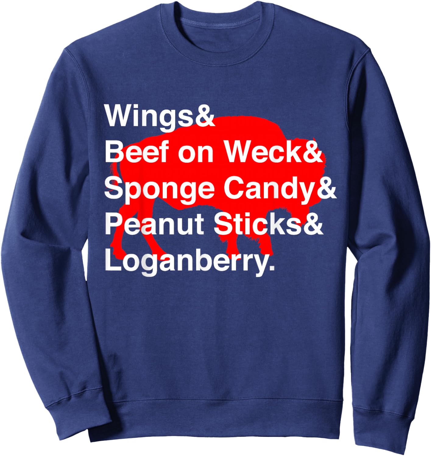 Classic Buffalo New York Foods Cute Buffalo NY Foodie Sweatshirt - Sweatshirt | Navy