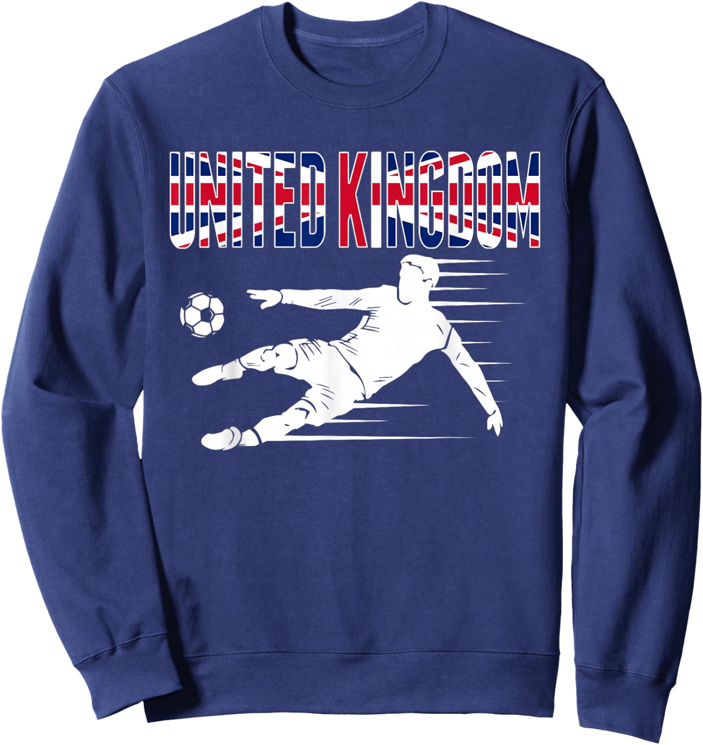 United Kingdom Soccer Fans Jersey British Football Supporter Sweatshirt - Sweatshirt | Navy