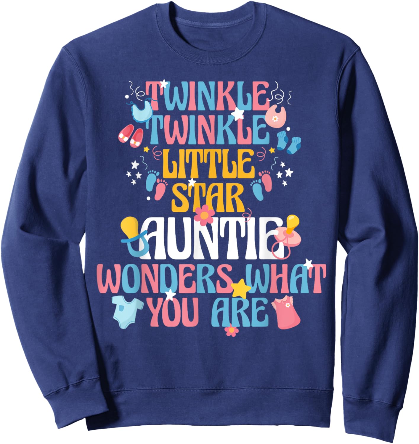 Twinkle Twinkle Little Star Gender Reveal For Aunties Sweatshirt - Sweatshirt | Navy