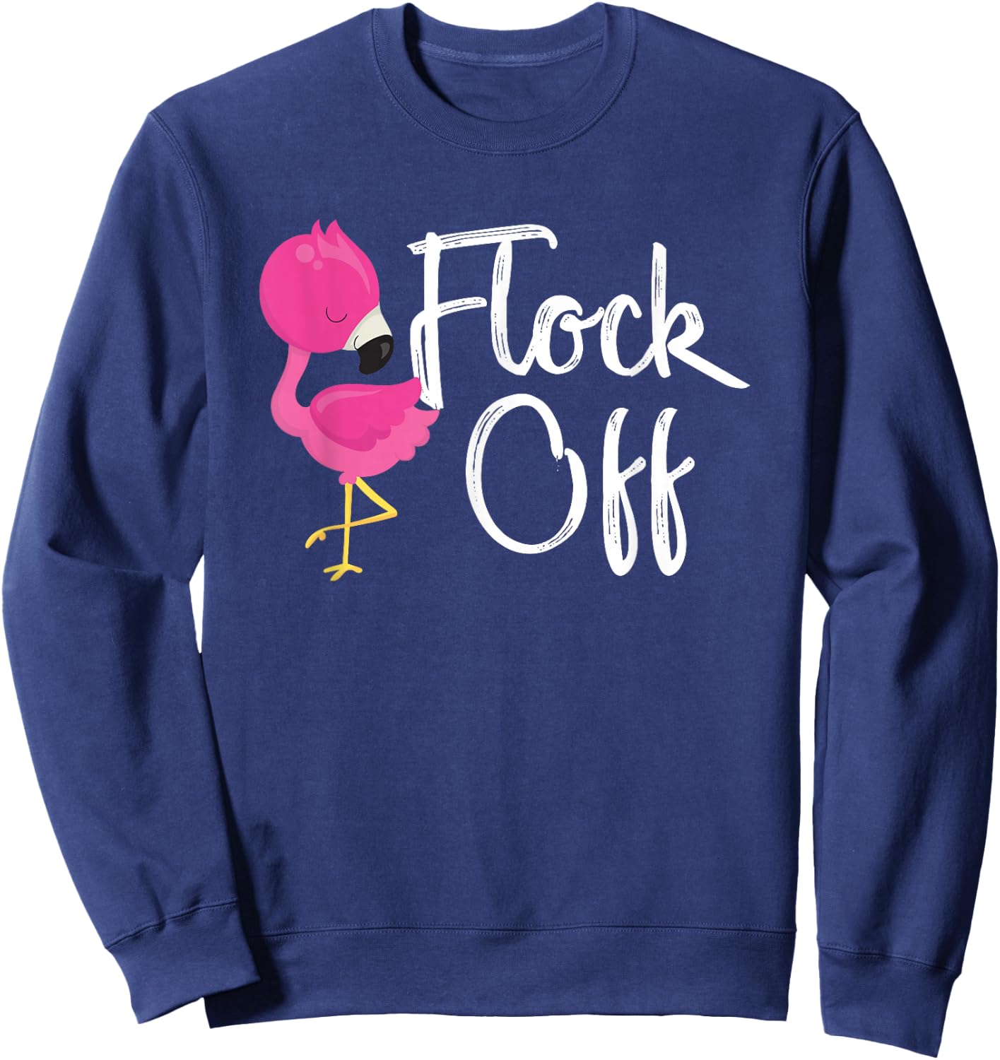 Flamingo Flock Off Sweatshirt - Sweatshirt | Navy