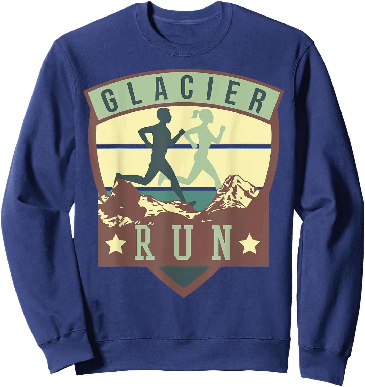Glacier Run - Unique Runner National Park Running Gift Sweatshirt - Sweatshirt | Navy