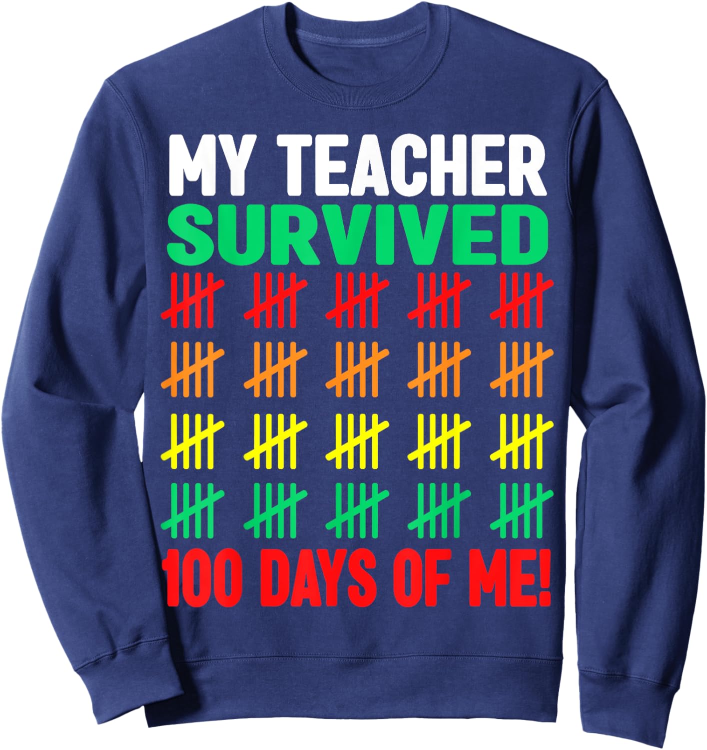 100 Days of School shirt Kids 100th Day of School Costume Sweatshirt - Sweatshirt | Navy