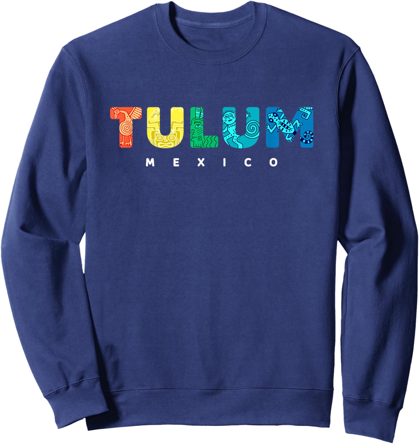 Tulum Mexico Colorful Mayan Tribal Souvenir Boys Girls Sweatshirt - Sweatshirt | Navy