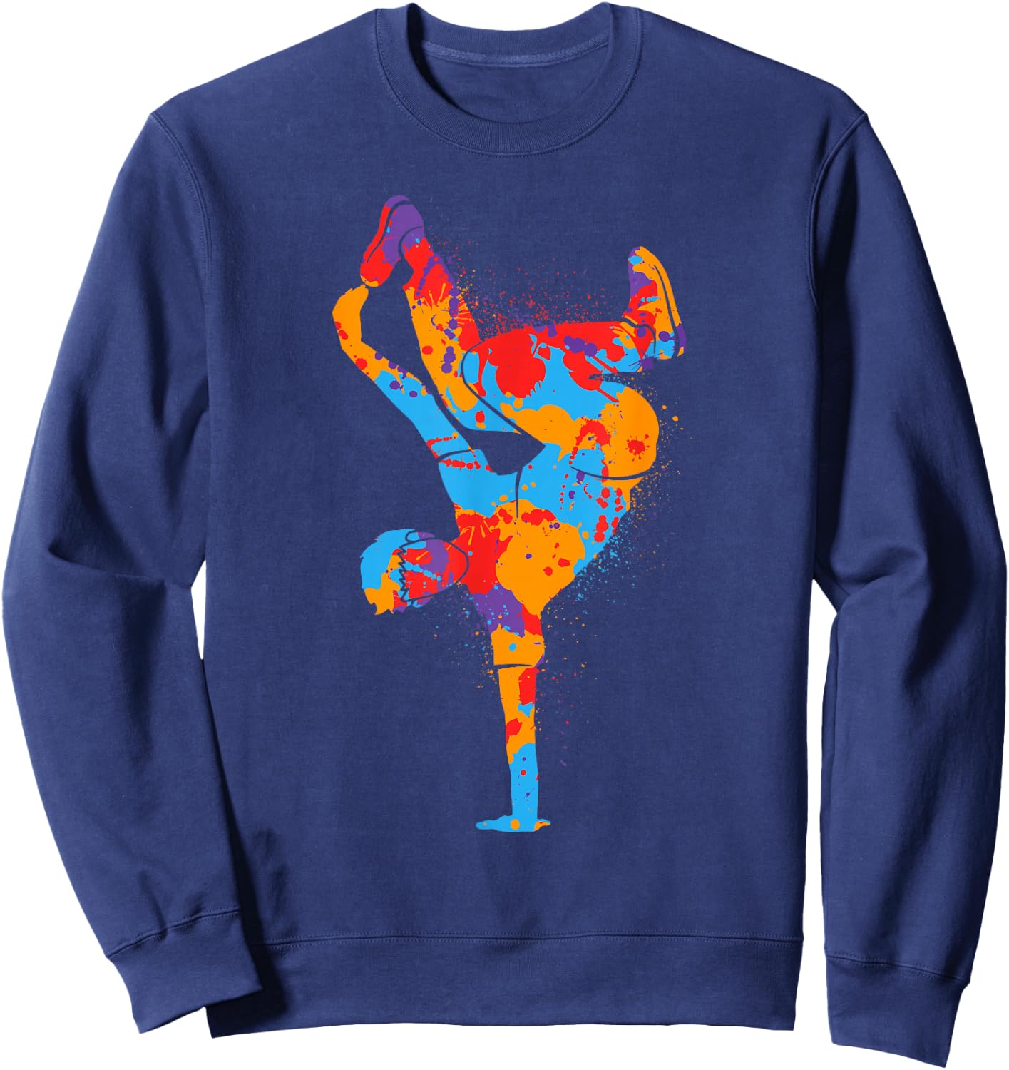 Breakdancing Colorful Street Dancing Boys Men Breakdancer Sweatshirt - Sweatshirt | Navy