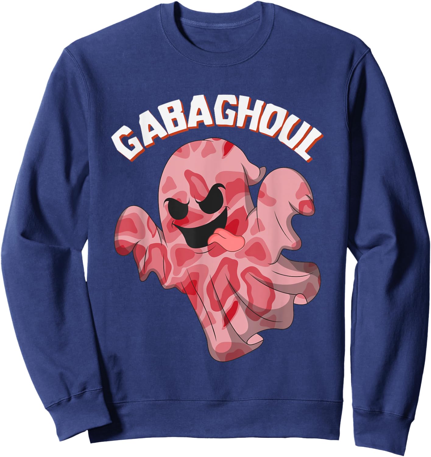 Gabaghoul Ghost Italian Ham Halloween Gabagool Parody Sweatshirt - Sweatshirt | Navy