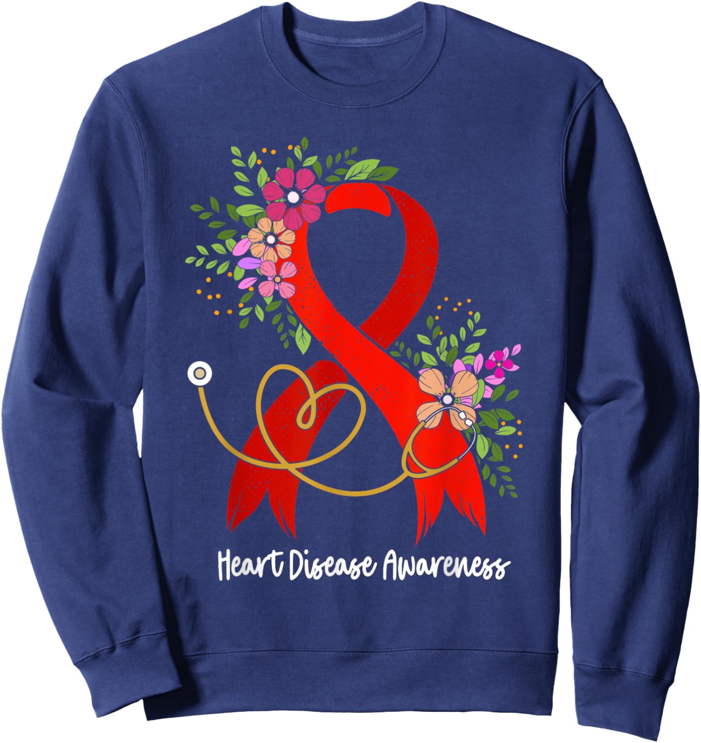 Cardiac Heart Disease Awareness Cardiologist Nurse Sweatshirt - Sweatshirt | Navy