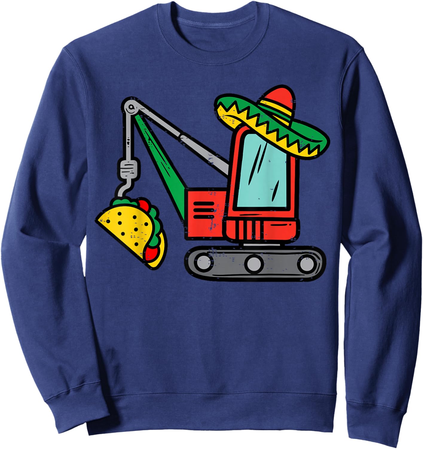 Mexican Crane Tacos Boys Cinco De Mayo Fiesta Kids Toddler Sweatshirt - Sweatshirt | Navy