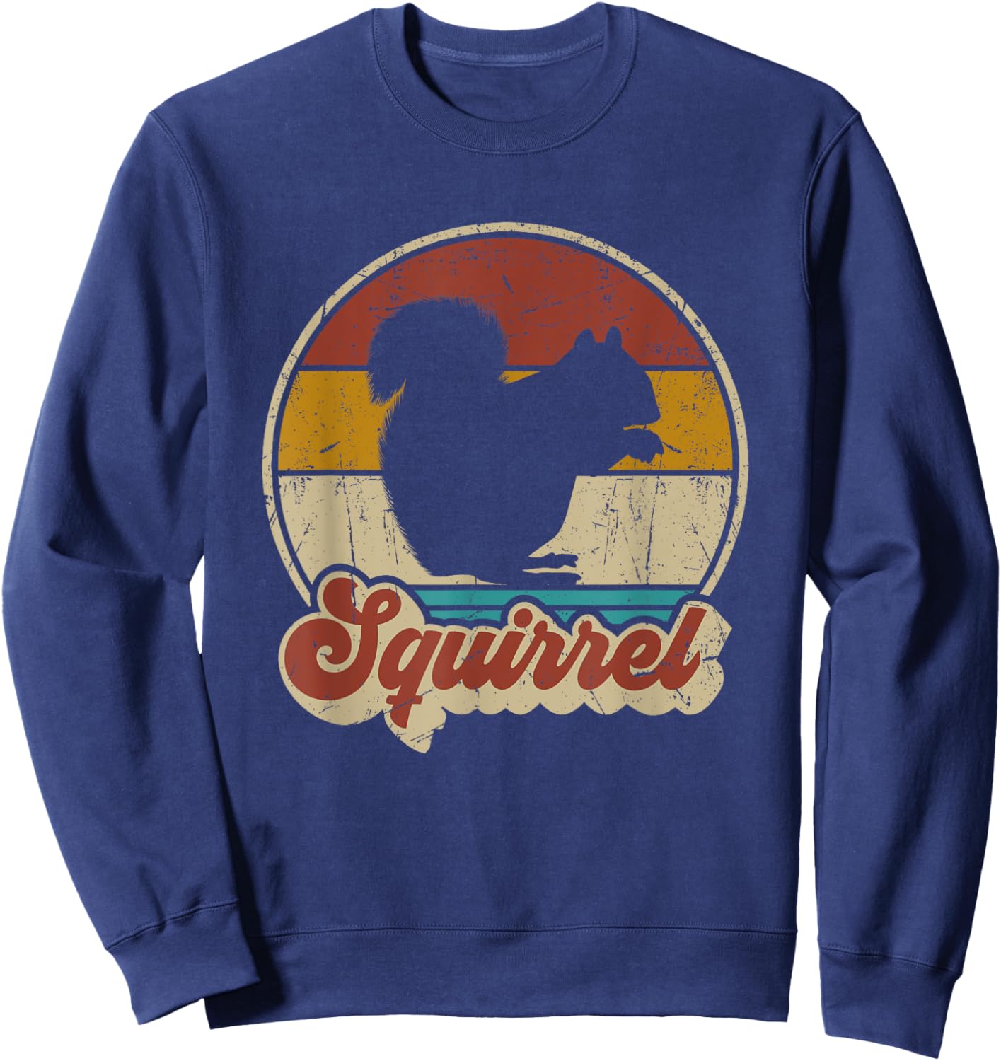 Vintage Squirrel Men Women Kids Boys Girls Funny Retro Sweatshirt - Sweatshirt | Navy