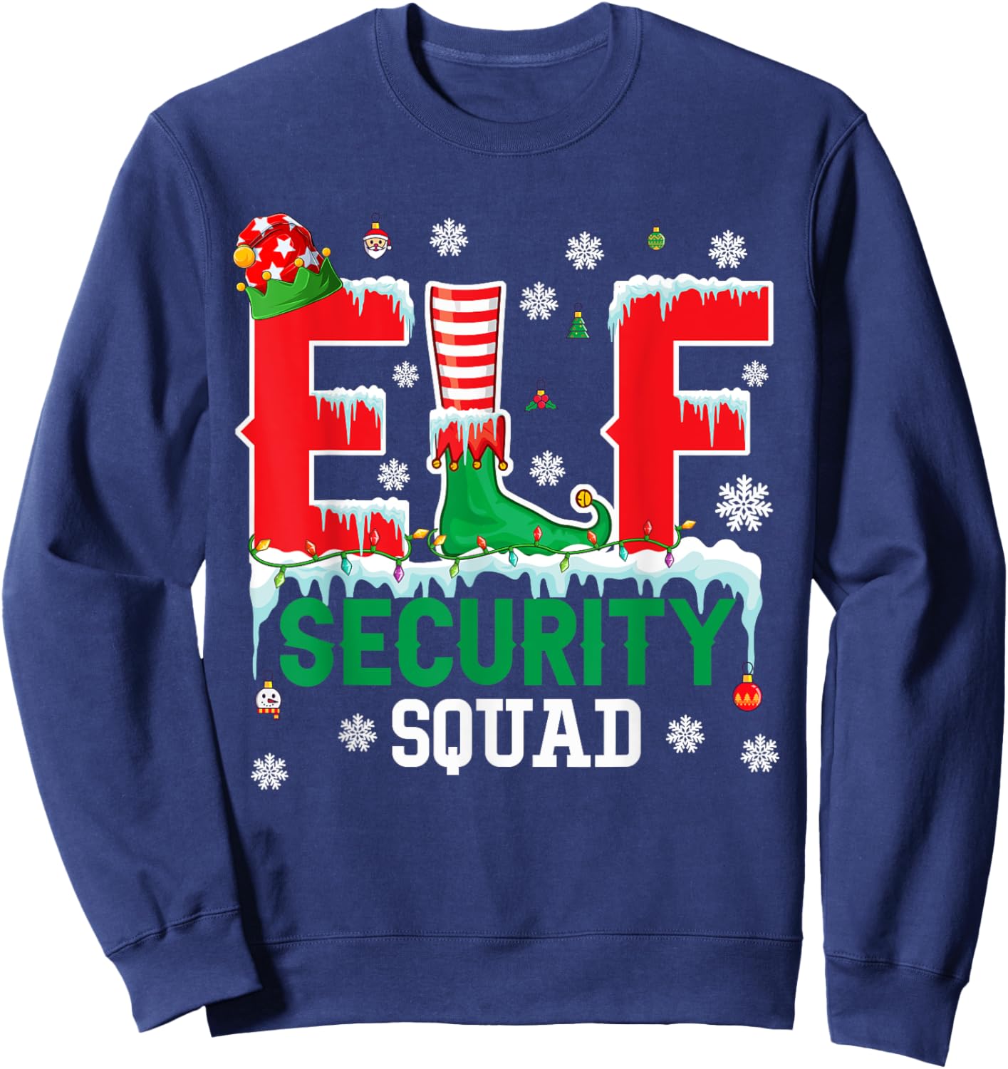 Elf Security Squad Christmas Elf Matching Family Lover Sweatshirt - Sweatshirt | Navy