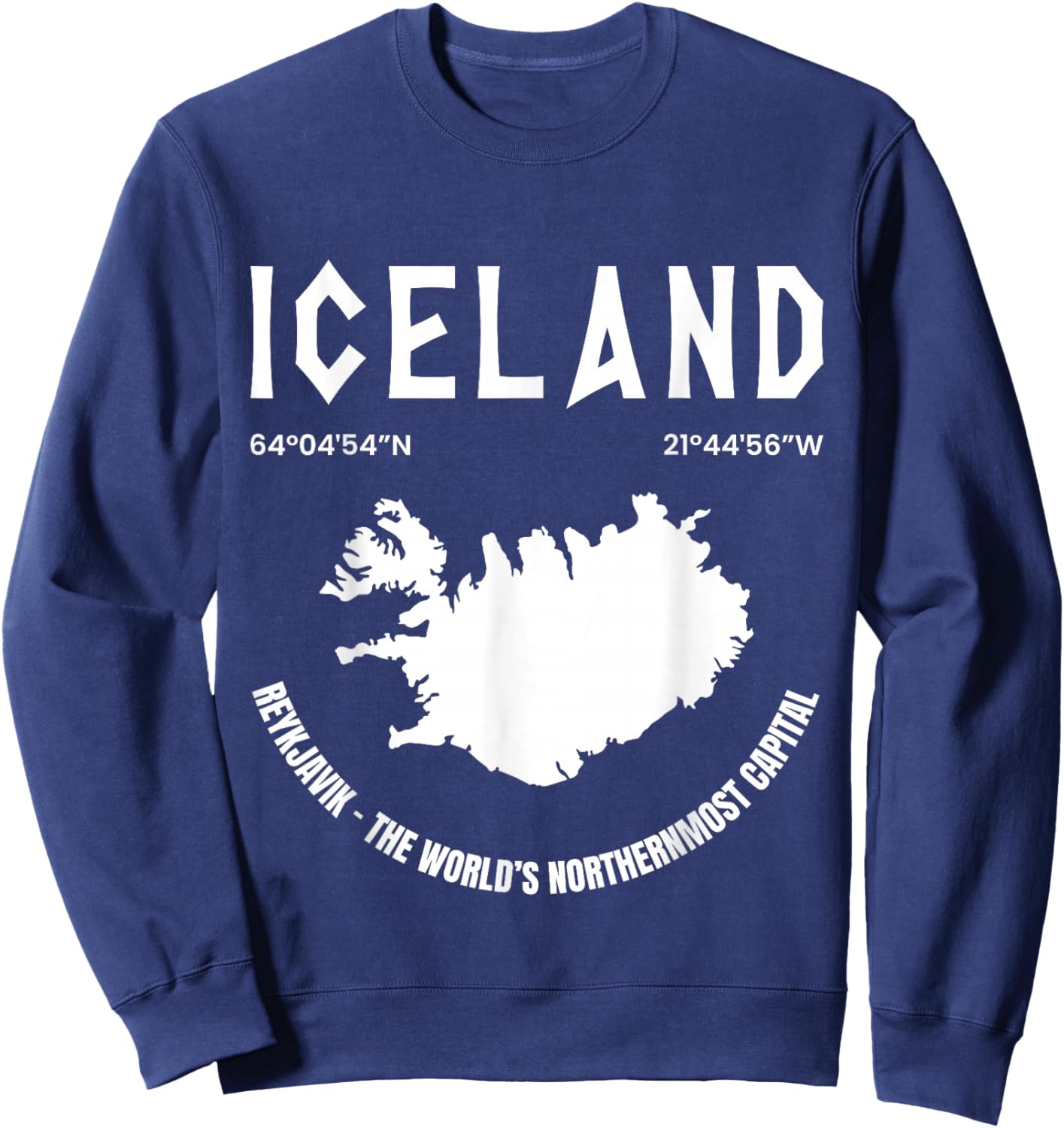 Iceland Map Gift Reykjavík Iceland Lover Icelandic Vacation Sweatshirt - Sweatshirt | Navy