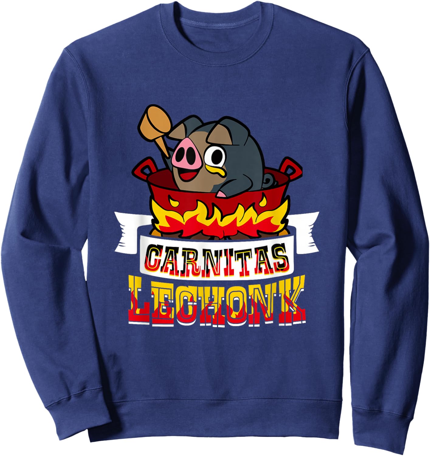 Pig Pork Fired Brew Carnitas Lechonk Cute Animal Revolution Sweatshirt - Sweatshirt | Navy