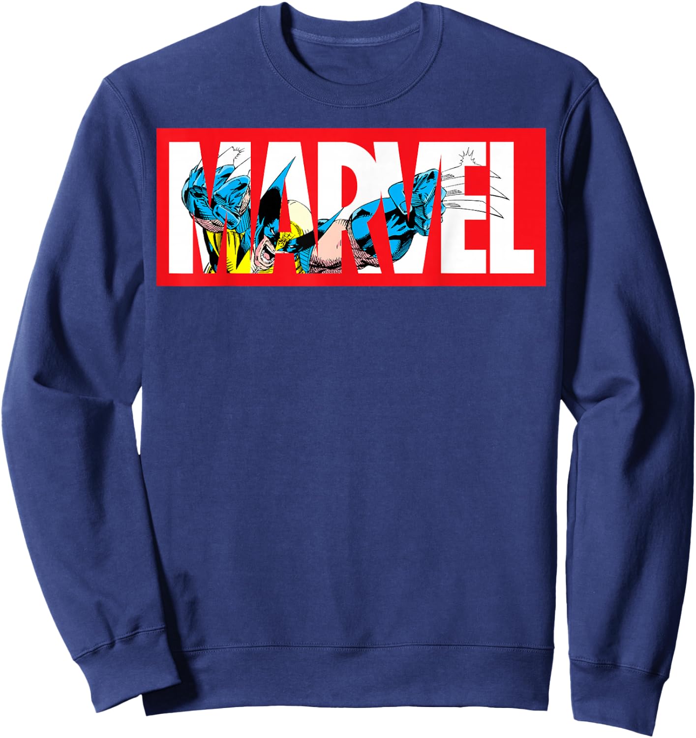 Marvel X-Men Wolverine Logo Fill Sweatshirt - Sweatshirt | Navy